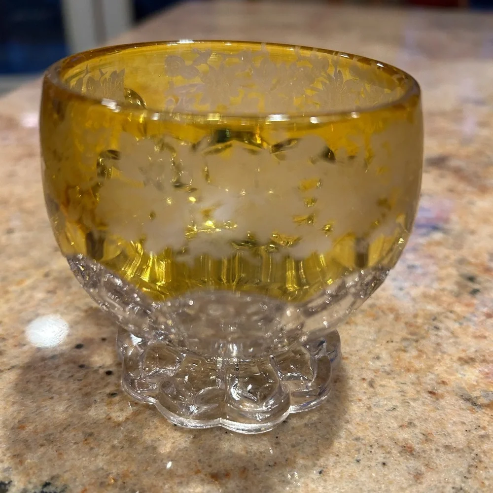 1889 EAPG Glass Punch Cup & 1885 EAPG Pattern Glass Bryce Dahlia 4 1/2